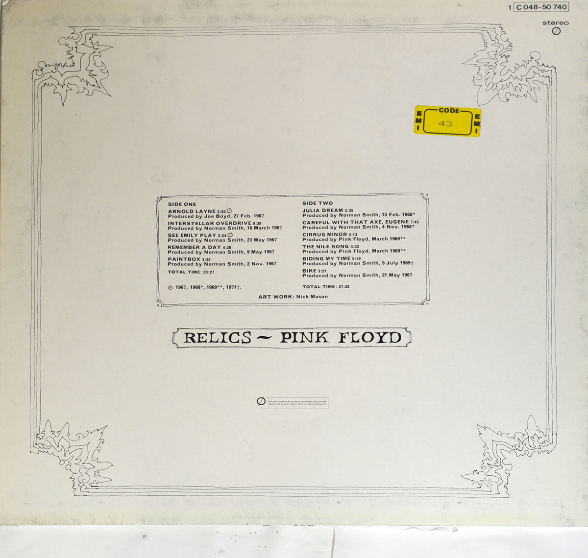 High Resolution Photo #2 PINK FLOYD Relics Germany 